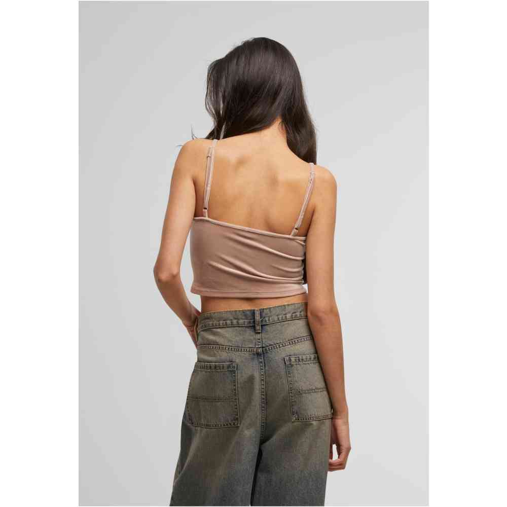 Urban Classics - Short Velvet Crop top - Pink